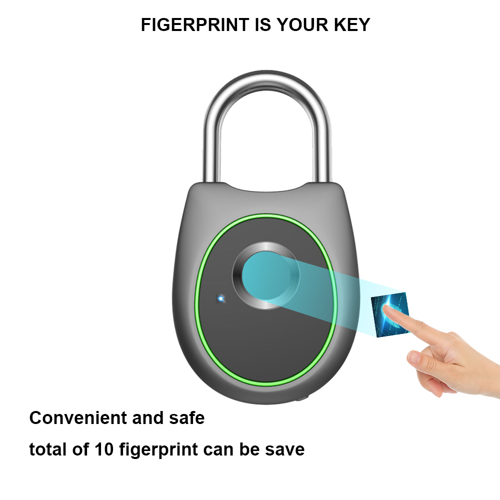 Empreinte digitale de cadenas - 10 jeux d'empreintes digitales - Smart Lock  rechargeable