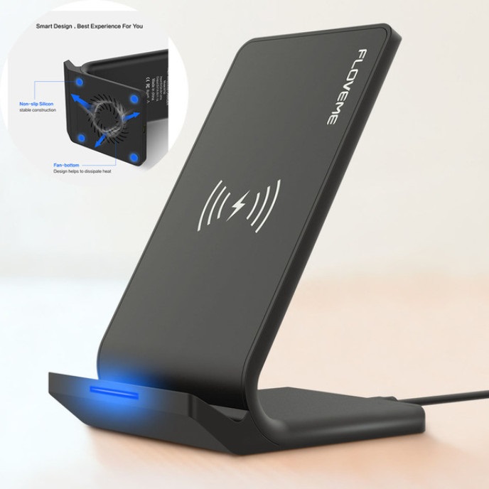 Qi chargeur sans fil à induction rapide avec support - Compatible