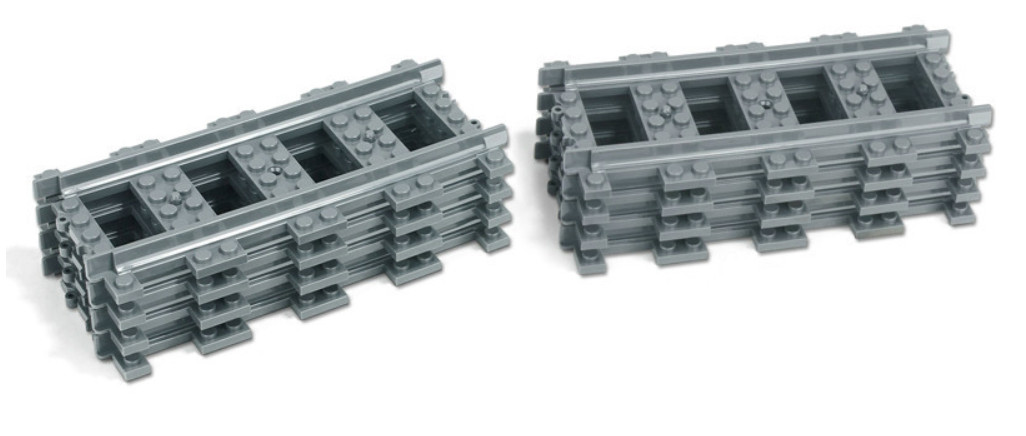 Lego Parcours n°1 de Rails Courbes + Droites Gris, Kazi - Seb high-tech