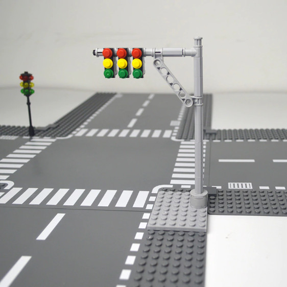 Lego Set Routes Droites, Virages, Intersection-T, Carrefour Grise