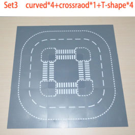 Lego Set Routes Droites, Virages, Intersection-T, Carrefour Grise, Kazi