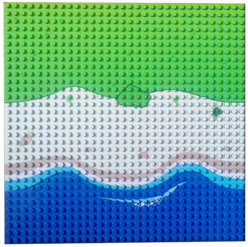 Lego Plaque Île Droit, vert-bleu, Kazi - Seb high-tech