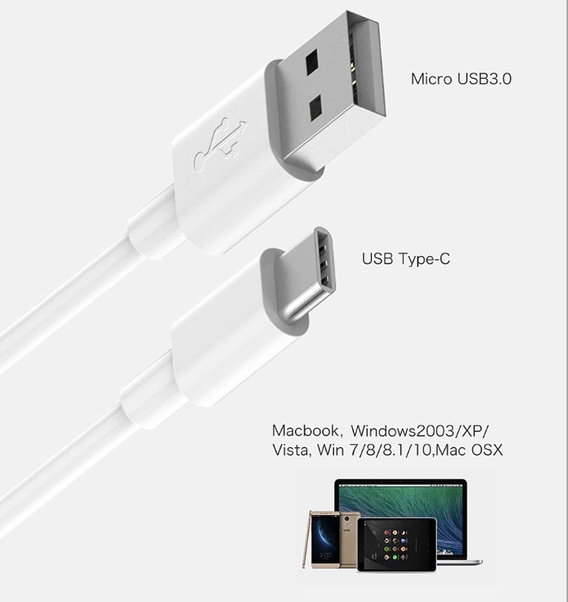Câble USB Type C 1m Blanc, donnée et charge rapide - Seb high-tech