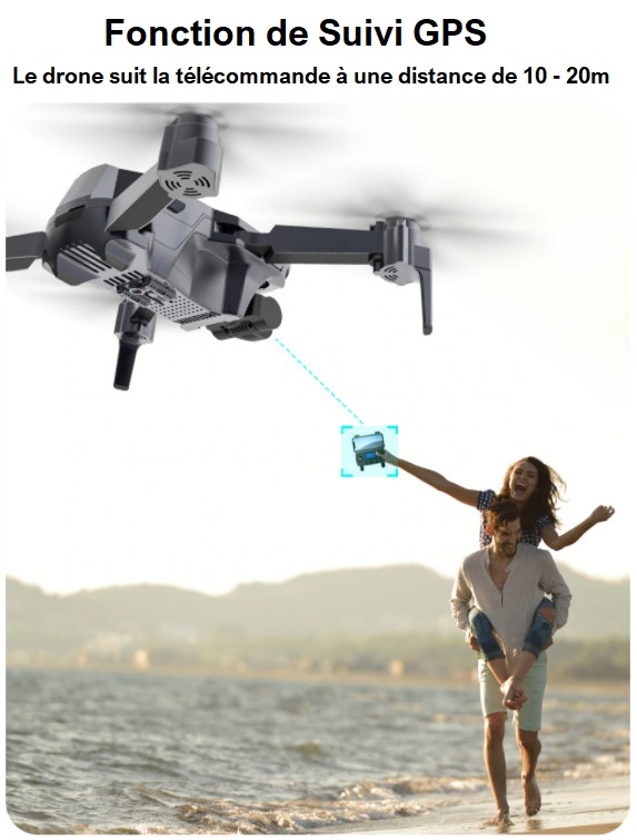 Max Vol Distance 500M Pliable Drone Télécommande/App Contrôle Live Vidéo GCDN SG907 GPS Drone 120° Angle Large 4K Caméra 90° Réglable avec Sac Photo Gesture Contrôle 