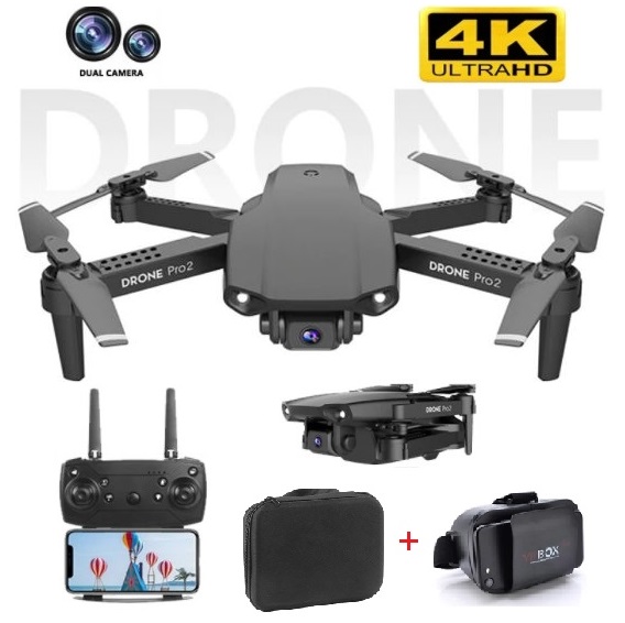 Drone E99 PRO 2, Wifi FPV, caméra 4k + boîte transport (options : double  caméra, 2 batteries, casque VR) - Seb high-tech
