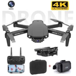 Drone E99 PRO 2, Wifi FPV, caméra 4k + boîte transport (options : double caméra, 2 batteries, casque VR)