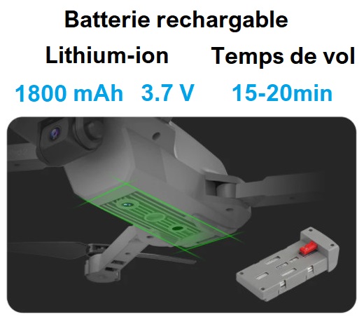 Drone E99 PRO 2, Wifi FPV, caméra 4k + boîte transport (options : double  caméra, 2 batteries, casque VR) - Seb high-tech