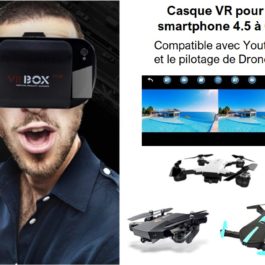 Casque de réalité virtuelle (VR) pour smartphone et drones