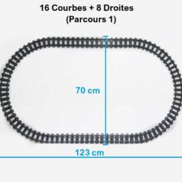 Lego Parcours n°1 de Rails Courbes + Droites Gris, Kazi