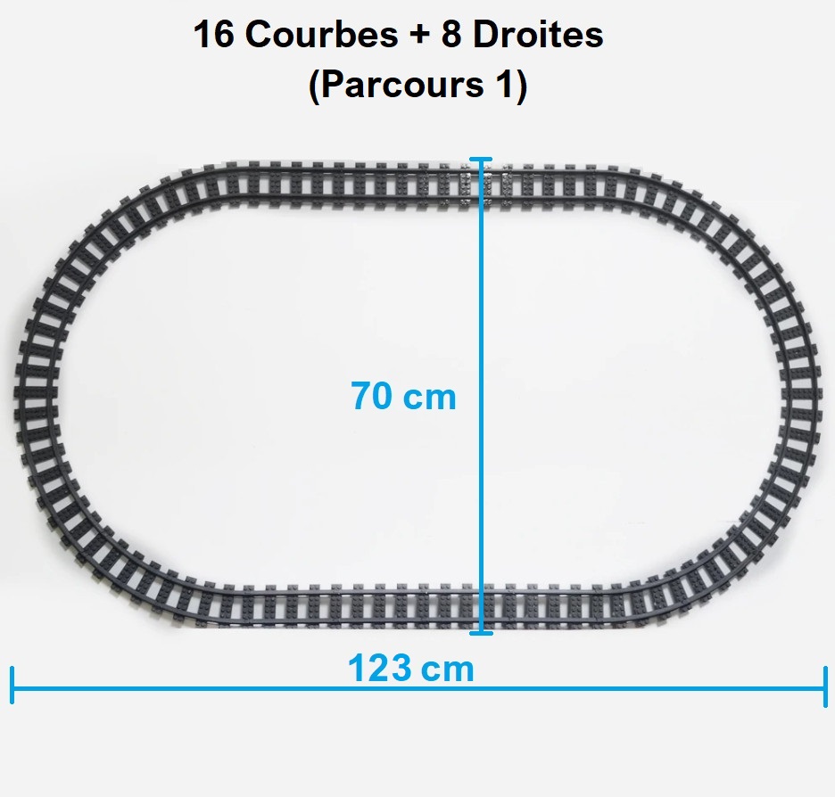 Lego Parcours n°1 de Rails Courbes + Droites Gris, Kazi - Seb high-tech