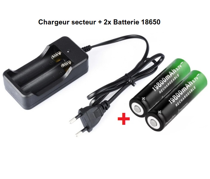 Chargeur et 2x Batteries 3.7V 18651 pour Kit Arduino - Seb high-tech