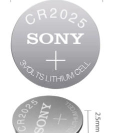 Pile bouton 3V CR2025, 20×2,5 mm, Sony