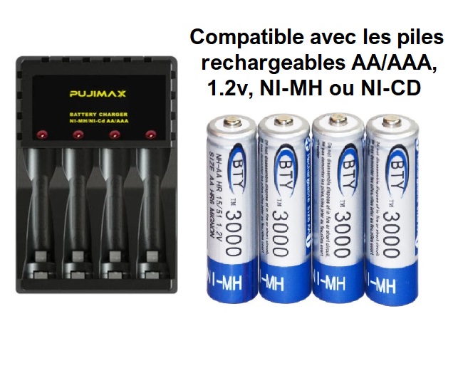 Pack 4 piles AA rechargeables USB • Nature & Découvertes Suisse