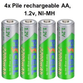 Pile rechargeable AA, 1.2v, NI-MH, 2200mAh, PKCELL