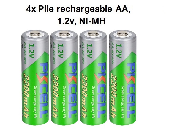 Pile rechargeable AA, 1.2v, NI-MH, 2200mAh, PKCELL - Seb high-tech