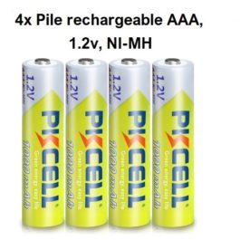 Pile rechargeable AAA, 1.2v, NI-MH, 1000mAh, PKCELL